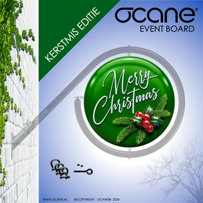 OCANE-EVENT BOARD MERRY CHRISTMAS groen of rood