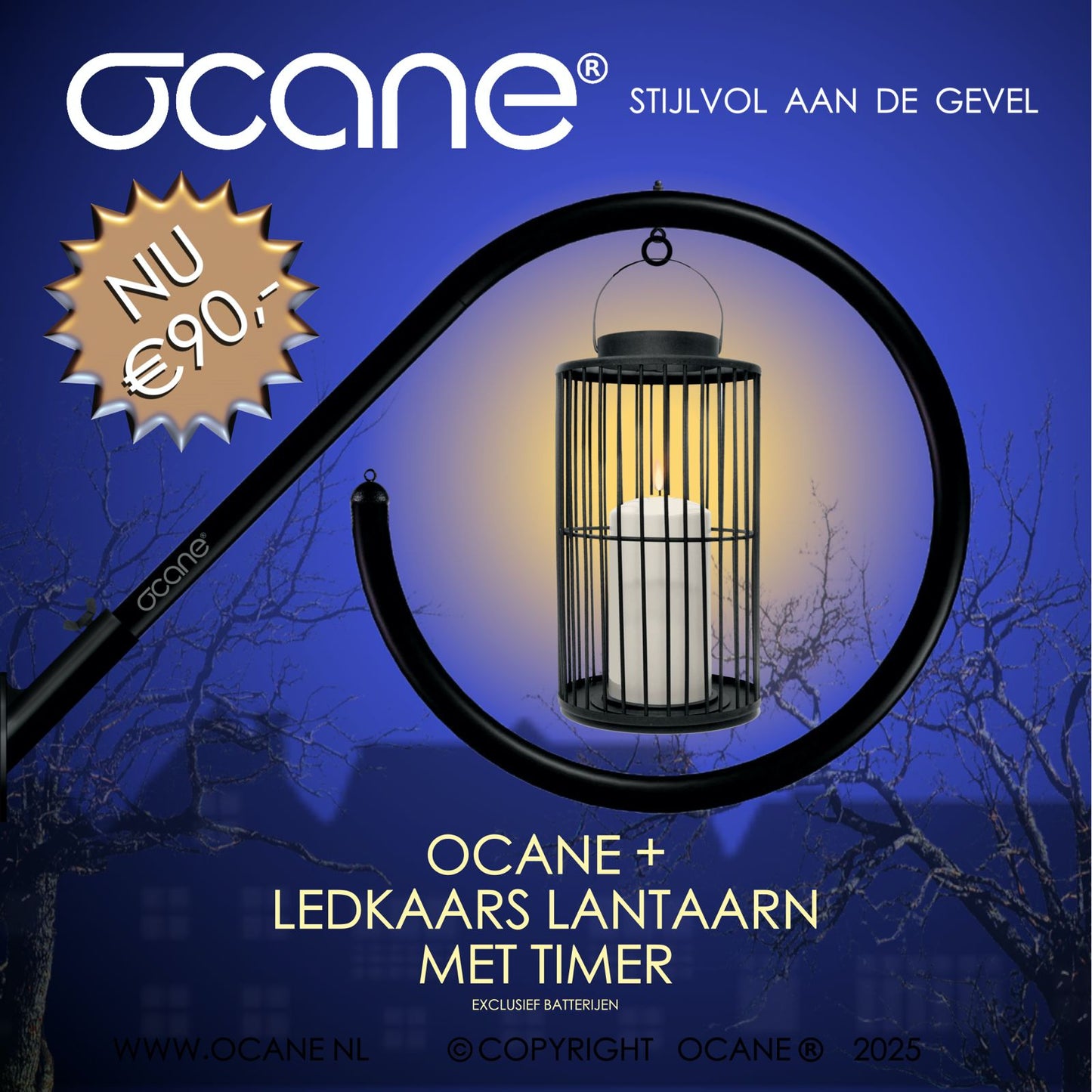 OCANE +  LEDKAARS LANTAARN MET TIMER