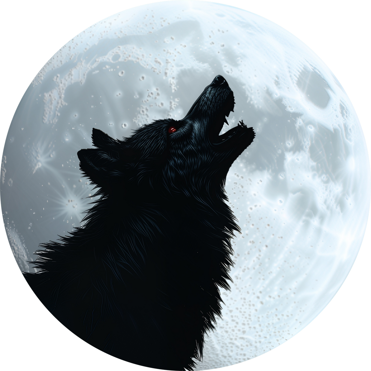 OCANE FULL MOON WOLF Event Board met een wolf voor een volle maan